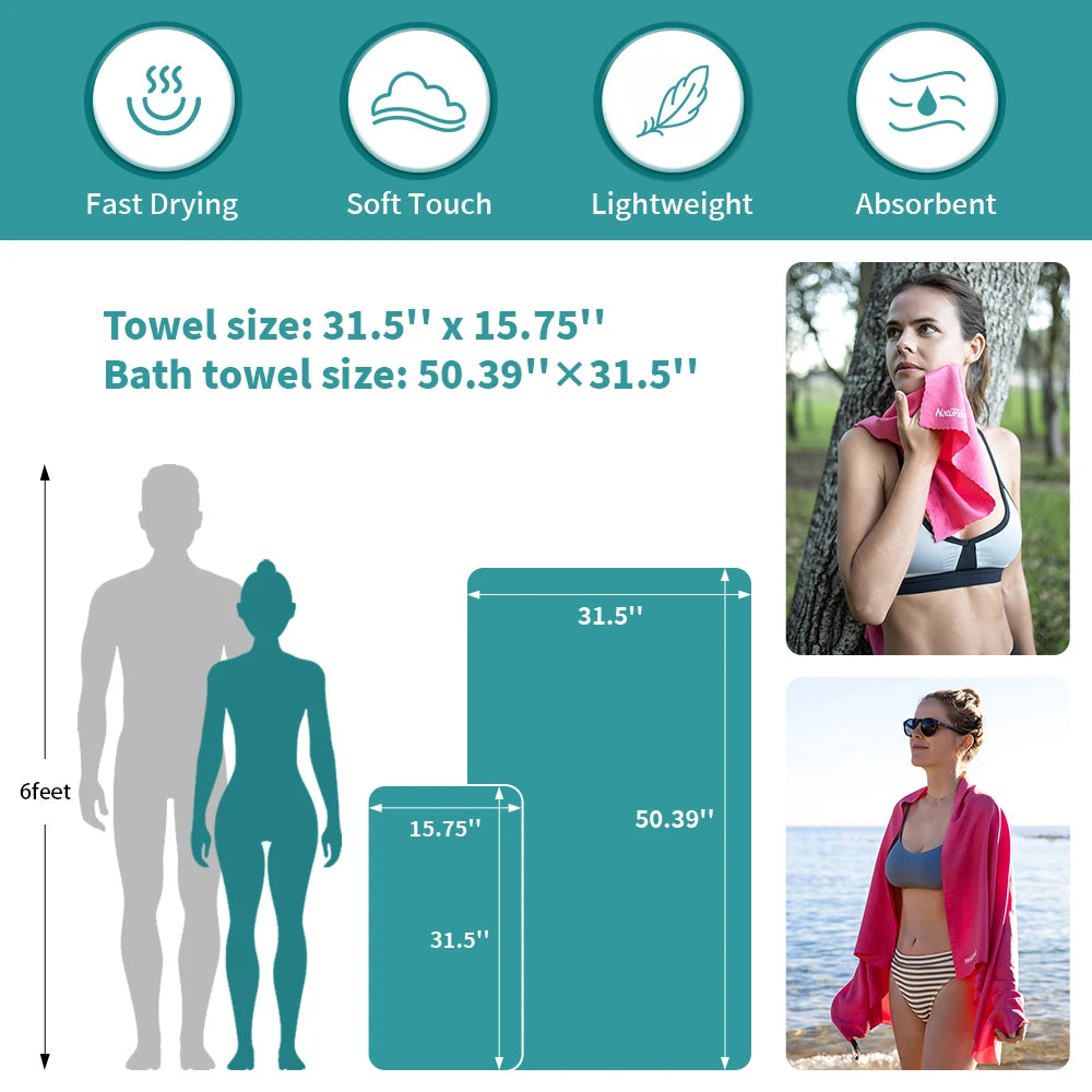 Naturehike Quick Dry Towel Outdoor Moisture Transferring Breathable Bath Towel Portable Sports Gym Towel Travel Beach Towel