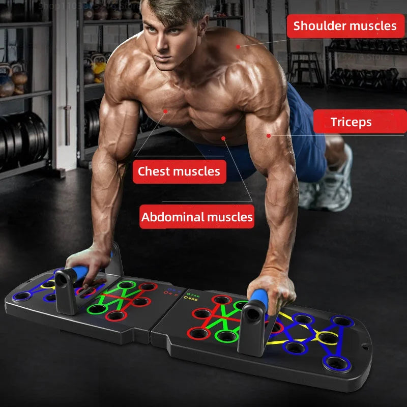 Multifunctional Push-Up Board - Fitness and Muscle Training Equipment, Home Exercise Set  Foldable Push-Up Rod,Resistance Device