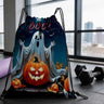 1Pc Custom Text Halloween Pumpkin Drawstring Backpack, Portable Drawstring Bag, Suitable for Gym, Travel, Sports, Holiday Gift