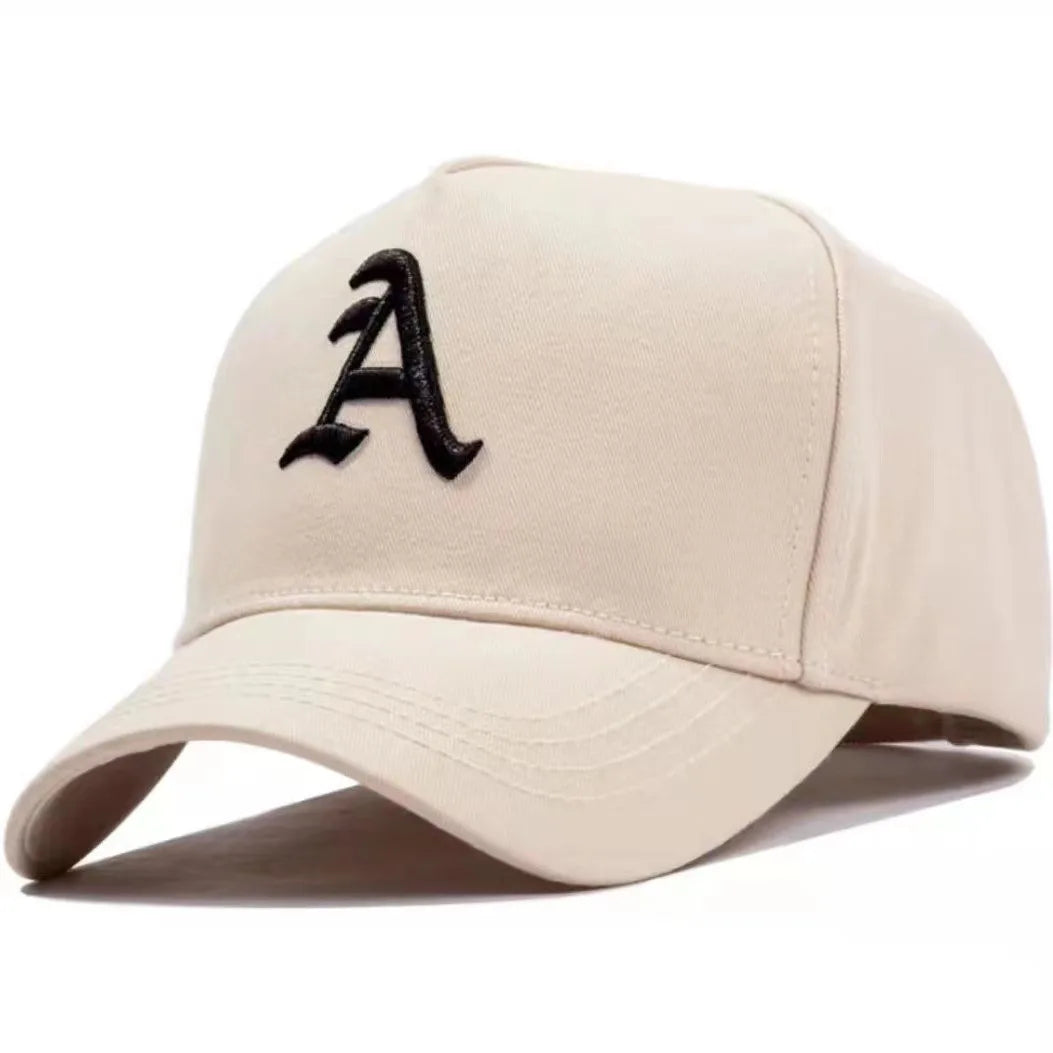 Spring and Summer High Top Baseball Cap  Letter A Embroidery Dad Deep Sun Hat Big Head Man Plus Size Snapback Sports Golf Cap