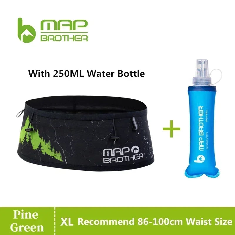 MAP BROTHER W1002 Hydration Running Belt Waist Pack Travel Money Bag Trail Marathon Gym Workout Fitness Mobile Phone Holder Bag