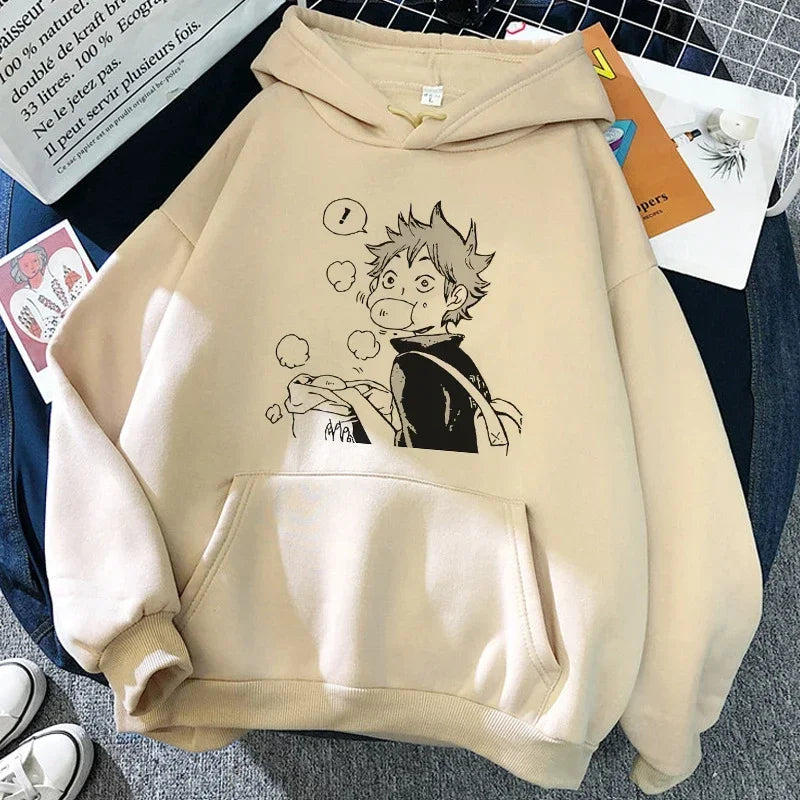 90s Japanese Anime Haikyuu Hoodies Women Funny Karasuno Fly High Graphic Streetwear  Fashion Male Sweatshirts Unisex Harajuku