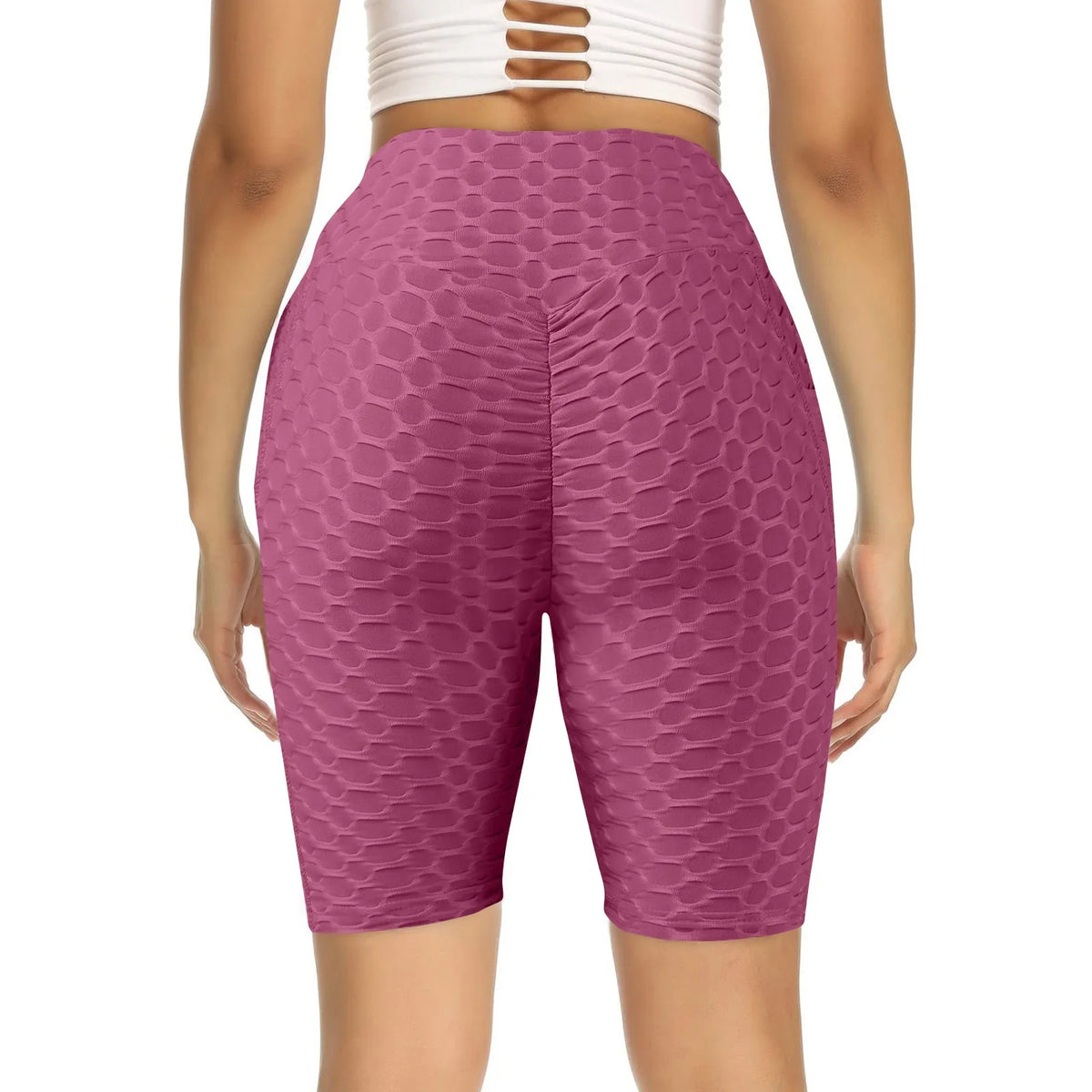 Women's Sexy Capris Yoga shorts Fitness ,Buttocks, Bubble Sports Leggings With Pockets leggings Peach Hip-lifting Sports Pants
