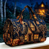 Halloween Quilted Luggage Bag Ghost Castle Weekend Bag Large Capacity Autumn Travel Gym Women's Overnight Short Trip Tote Bag