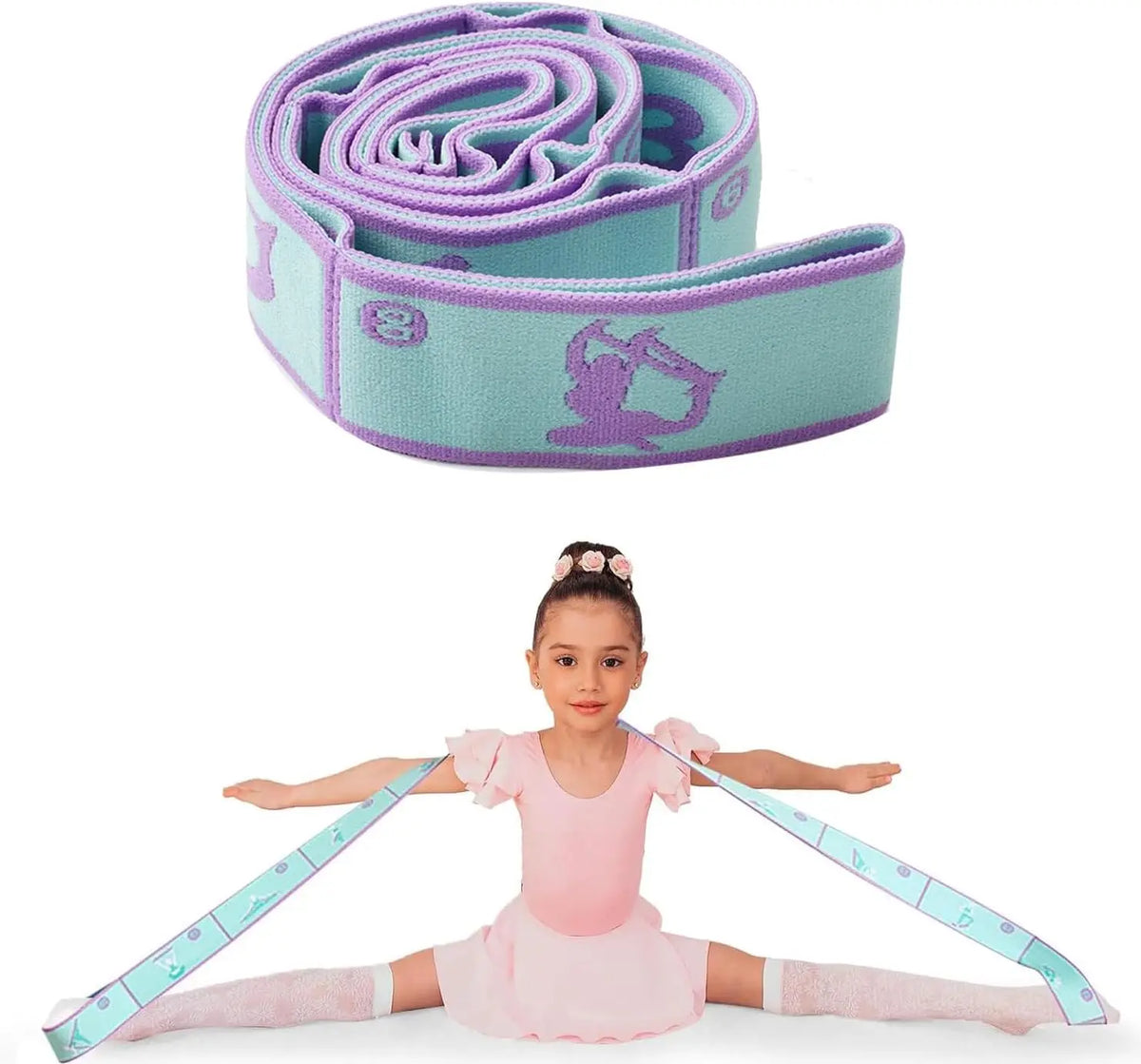 Yoga Stretching Strap, Stretch Band with 8 Loops, Yoga Strap, Shoulder Saver for Beginners for Effective Stretching, Yoga Traini