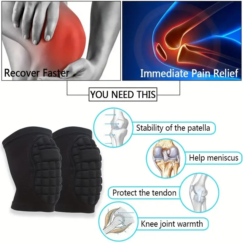 1Pair Protective Sponge Knee Pads for Yoga, Dance, Thickened Honeycomb Square Design for Kneeling For Women Men Sports Kneepad