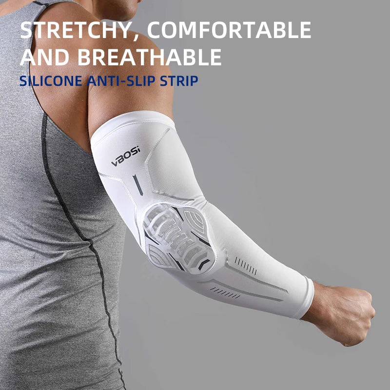 VBOSi 1 Piece Women Men Crashproof Honeycomb Sport Elbow Pads Elastic Arm Sleeve Support for Basketball Volleyball Football