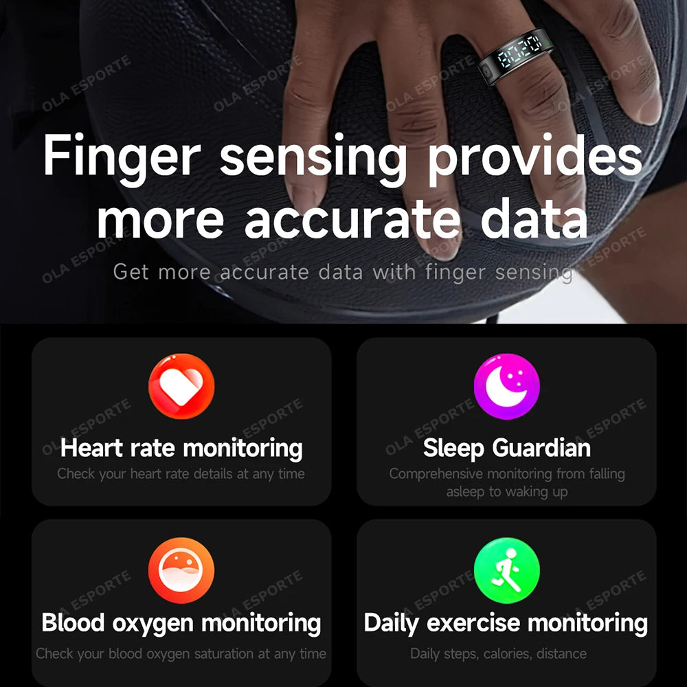 2026 NEW Smart Ring Men Women Charging Case HR SpO2 Blood Pressure Sleep Sport IP68 5ATM Waterproof Holiday Gift Android IOS