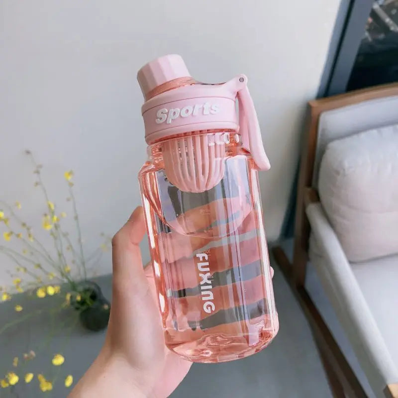 Fashion Sports Water Bottle with Scale Marker Large Capacity Leakproof Clear Drink Bottle Outdoor Sports Water Jugs