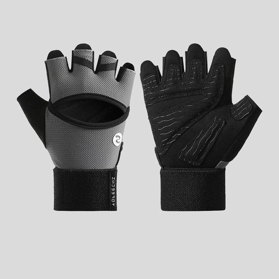 Fitness gloves, outdoor men's and women's extended wristbands, fitness protection, cycling, horizontal bar, anti slip exercise,