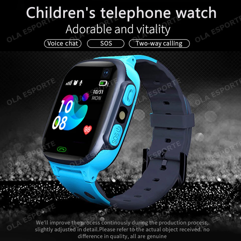 Children Smartwatch SIM Card Two-way Call SOS LBS GPS Location Waterproof Camera Flashlight Kids Smart Watch Student Gifts HT30