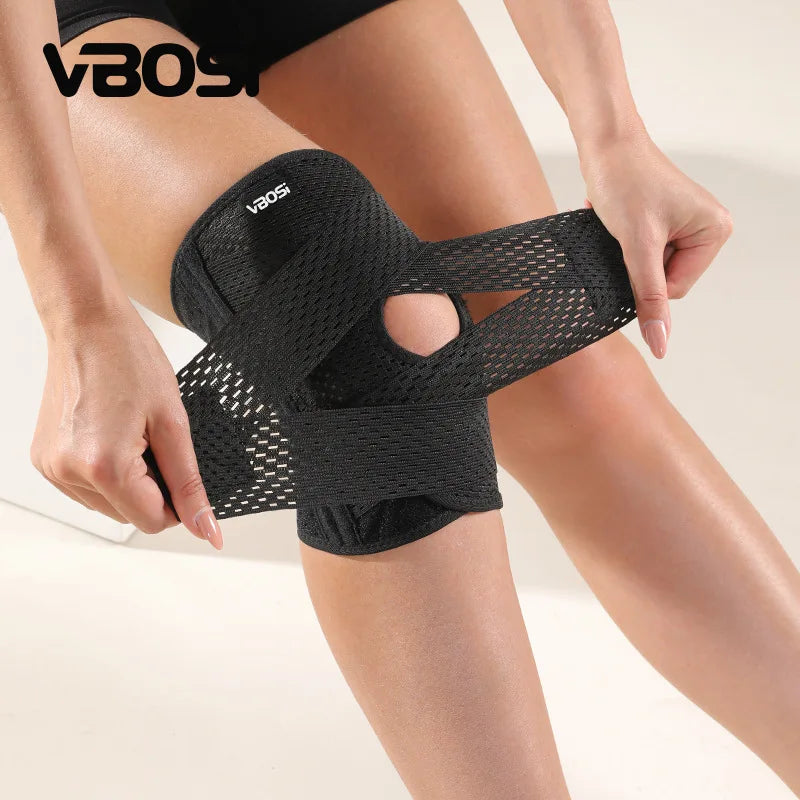 1 Pc Breathable Elastic Lightweight Knee Support with Spring Stays for Basketball Running Women Men  Air Mesh Fabric Stabilizers