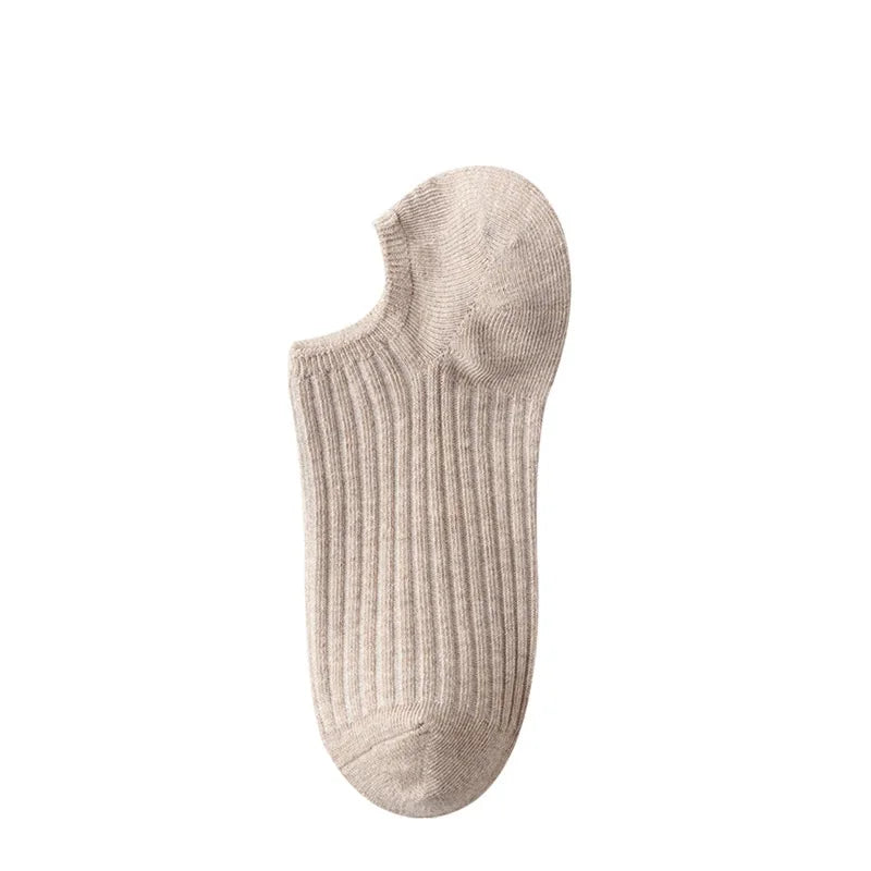 5Pairs Summer Men Women's Socks Solid Color Cotton Invisible Boat Socks Breathable Casual Low Cut No Show Socks Short Ankle Sock