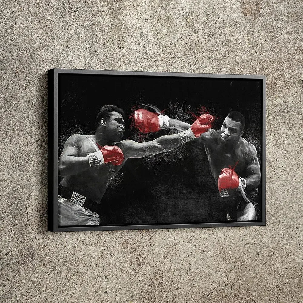 Mike Tyson Vs Muhammad Ali Boxing Wall Art, HD Canvas Print Poster, Suitable for Home, Living Room, Room Decoration