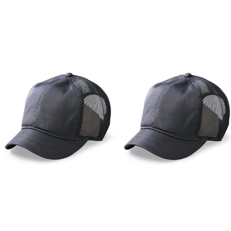Short Bill Baseball Caps for Men Women Plus Size Big Head Mesh Summer Breathable Short Brim Trucker Hat Running 56-60cm 60-65cm
