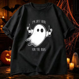 Unisex T‑shirt Funny Halloween Ghost Beer Graphic Tee Crew Neck Short Sleeve Spooky Party Humor Slogan Print Casual Holiday Top