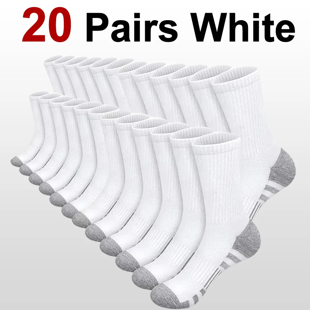 10/20/30 Pairs Men Outdoor Sports Socks Anti Odor Sweat Absorbing Breathable Comfortable Basketball Cycling Running Casual Socks