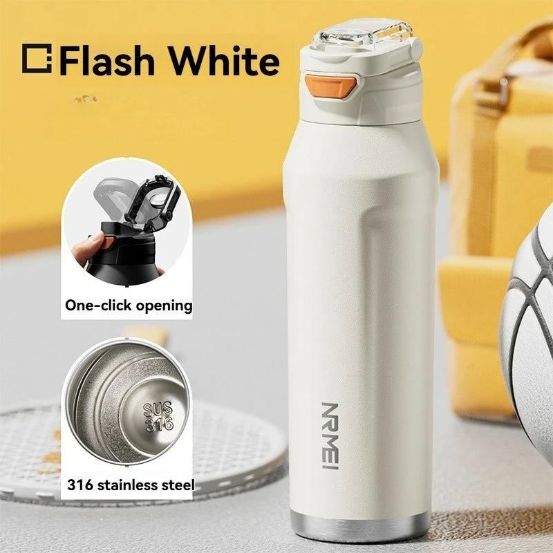 700ml 1000ml Stainless Steel Tumble Cycling Keep Heat and Cold Water Bottle Sports Kettle Straw Handle Fitness Cup
