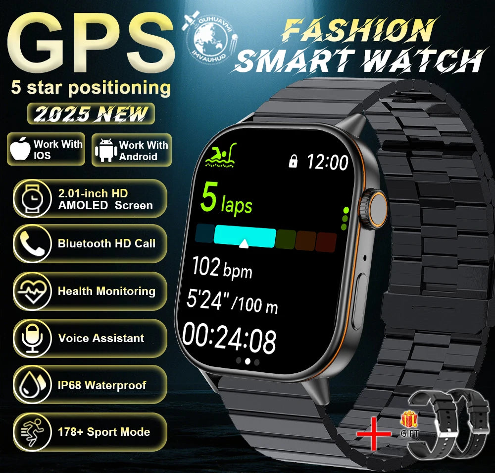 New For Android iOS Outdoor GPS SmartWatch Men 2.01