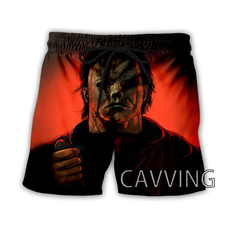 New Fashion Women/Men's 3D Print  Halloween Michael Myers  Summer Beach Shorts  Streetwear Men Quick Dry Vacation Casual Shorts