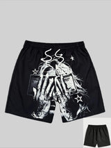 Fashion Trend Men's Printed Shorts Unique Artistic Design Pattern Shorts Athletic Breathable Outdoor Sports Training Shorts Moto