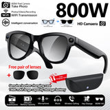 NEW 4K HD Smart Glasses 800W HD Camera AI Large Model IP54 Waterproof AI Dialogue Translation Music Smart Glasses Men Women