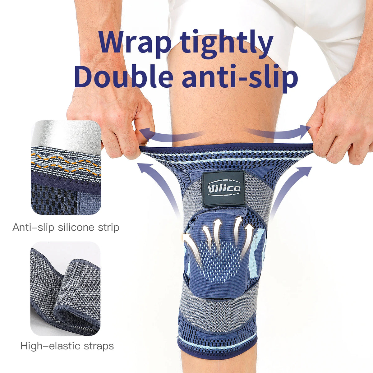 Knee Brace Support Straps Knee Compression Sleeves for Men & Women Meniscus Tear Arthritis Sports Joint Pain Relief