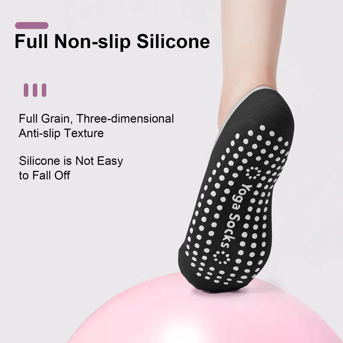 4-Pack Women's Pilates Socks, Non Slip Yoga Socks, Strong Grip Socks, Suitable for Ballet, Dance, Exercise, and Hospital