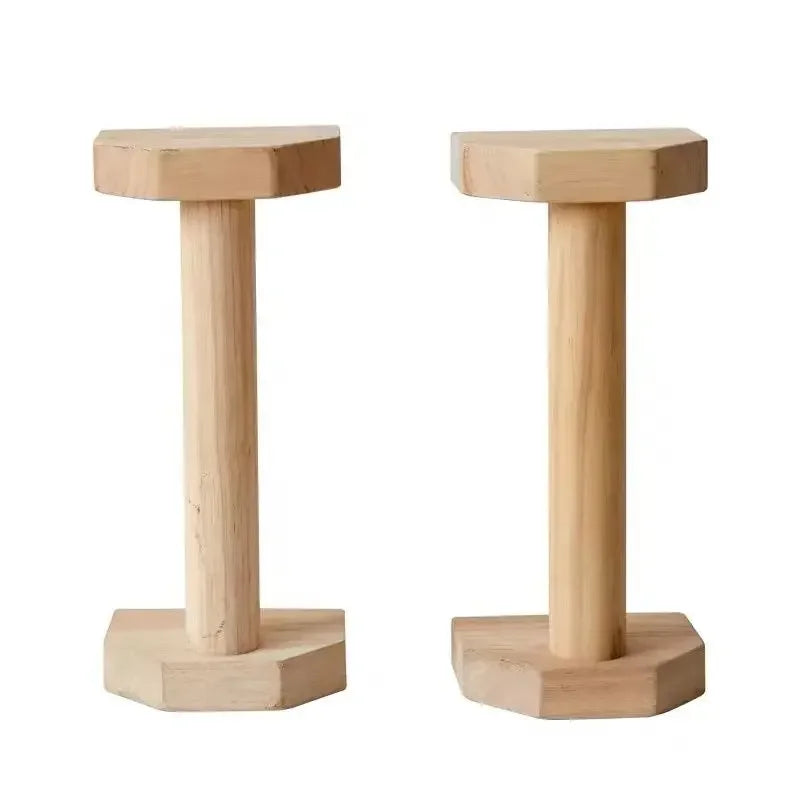 Strength Training Push-Up Stand 2pcs Anti-Slip Fitness Push Up Bar Workout Wooden Single and Double Bar for Abdominal Equipment