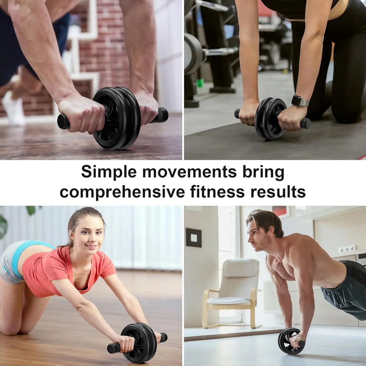 Abdominal Wheel, Ab Roller for Abdominal Exercise Machine, Abs Workout Equipment, Core Strengthening Trainer Fitness Belly Training, Entrainement maison equipement.accessories gym stuff