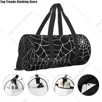 Halloween Spiderweb Sport Bags Scary Spooky with Shoes Gym Bag Oxford Men Women Design Handbag Swimming Cute Fitness Bag
