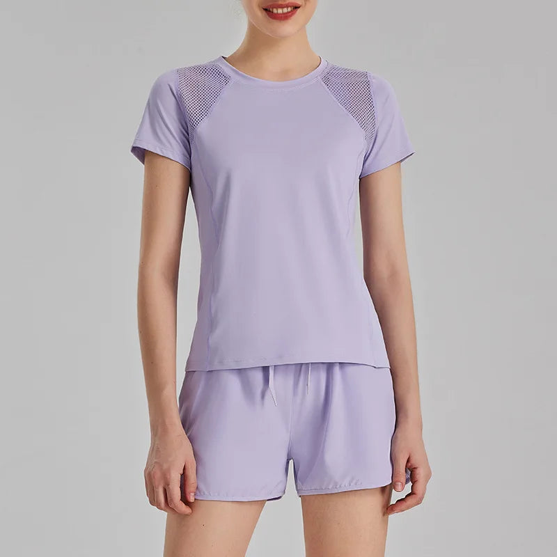 sports T-shirt women's quick-drying summer professional running training fitness top thin breathable yoga clothes short sleeves