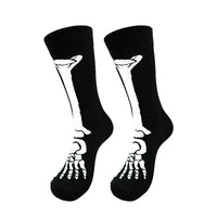 1 Pair Halloween Skeleton Ghost Claw Cartoon Print Casual Socks for Men and Women Mid-Calf Socks Autumn Winter Socks for Girls