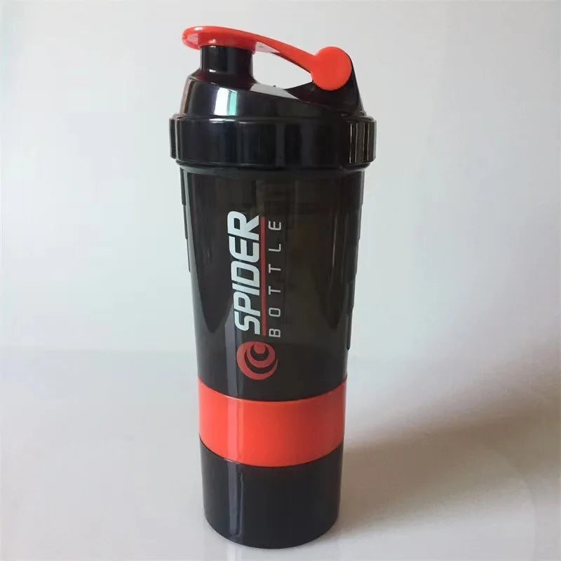 1pc Protein Shaker Bottle Portable 16oz Powder Shake Cup 3 Layers Shaker Protein Bottle Suitable For Sports Gym Fitness Outdoor