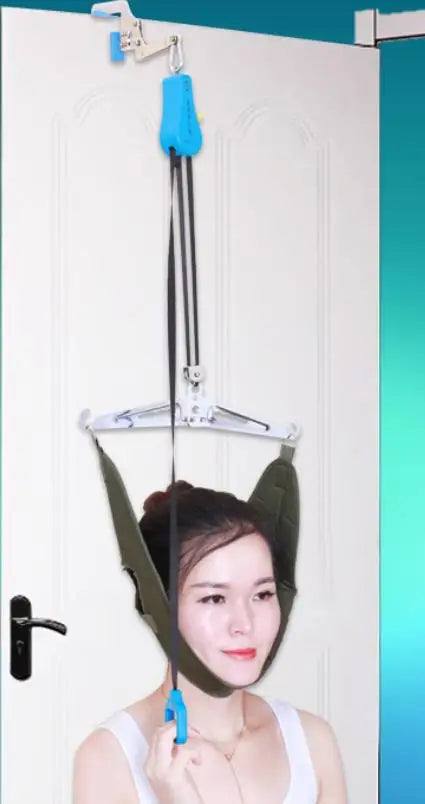 Cervical Traction Over Door Neck Massager Device Kit Stretcher Adjustable Chiropractic Back Head Massager Relaxation
