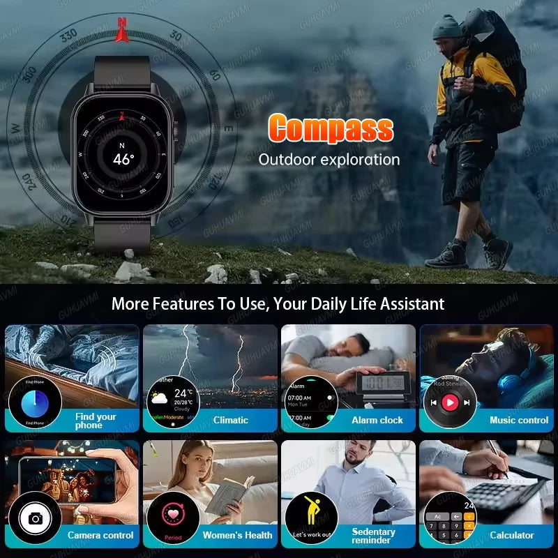2026New Military Dual-band GPS Smart Watch Compass IP68K Waterproof Bluetooth Call Heart rate Sports Smart Watch For IOS Andriod