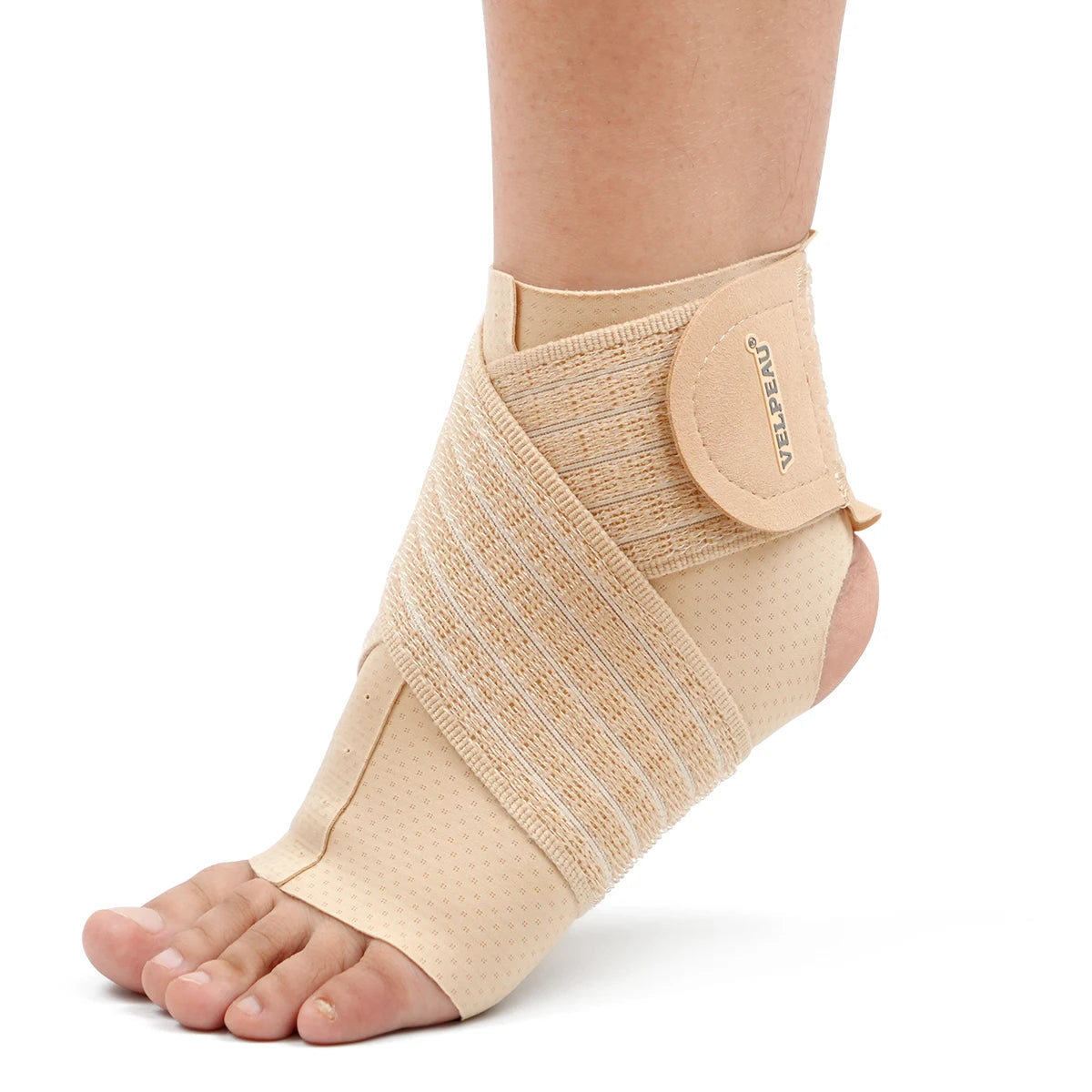 VELPEAU Ankle Support Brace, Ankle Compression Sleeve with Adjustable Strap for Sports Running Cycling and Plantar Fasciitis
