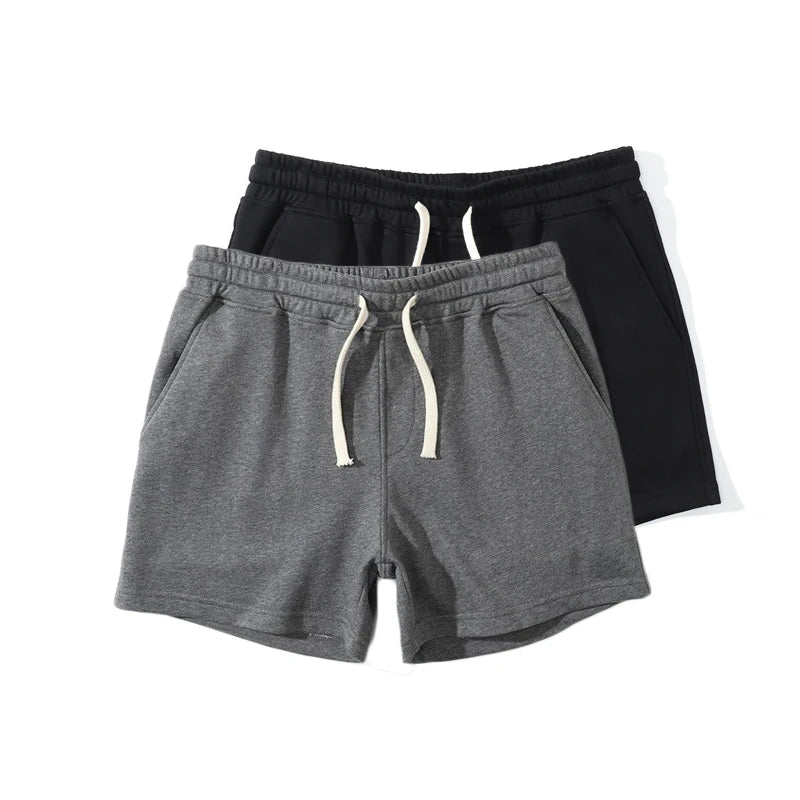 2025 Gym Summer Fitness Shorts Mens Elastic Casual Sport Shorts 2Pcs Breathable Surffing Seaside Resort Solid Running Sportswear
