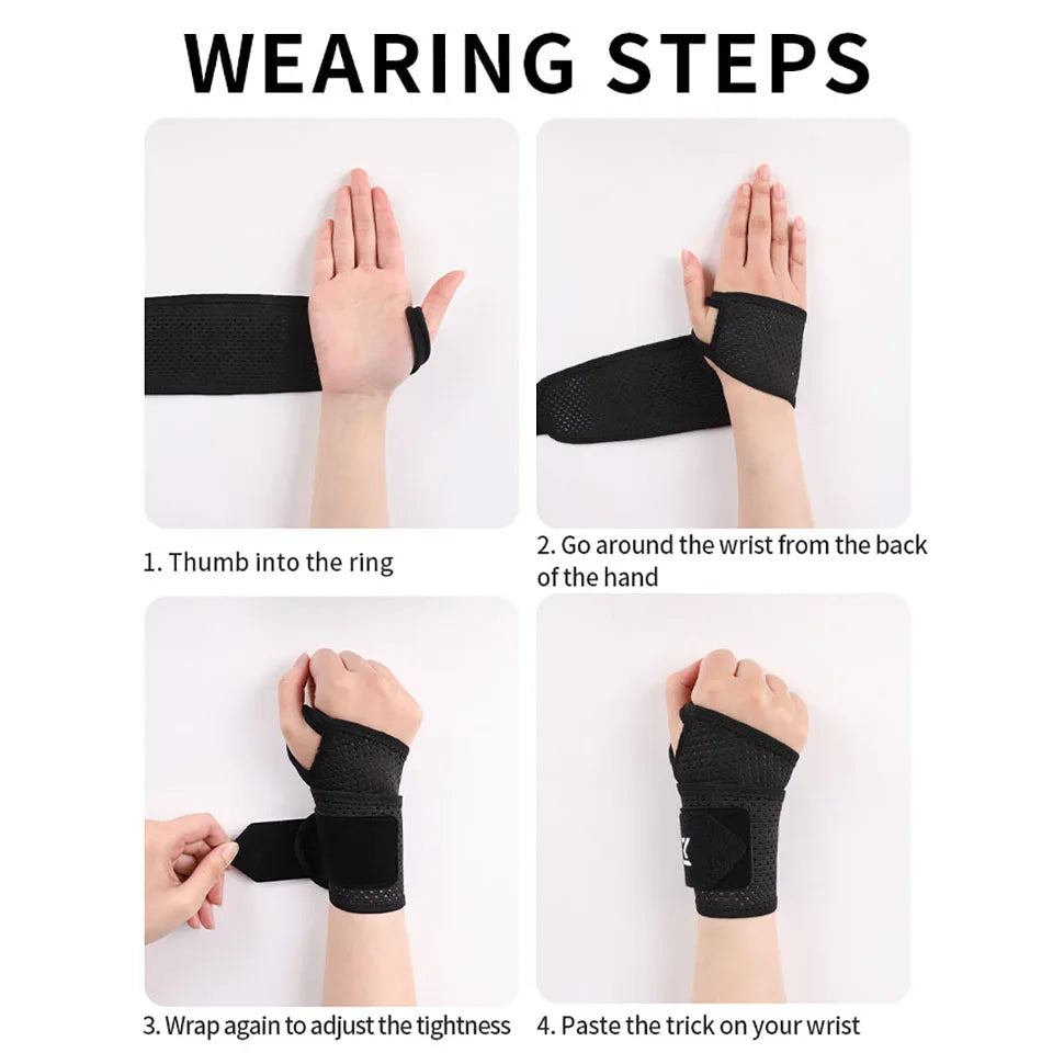 GTUBIKE 2PCS Adjustable Wrist Strap Sports Wrist Support Brace Weightlifting Wristband For Men & Women Badminton Tennis Gym