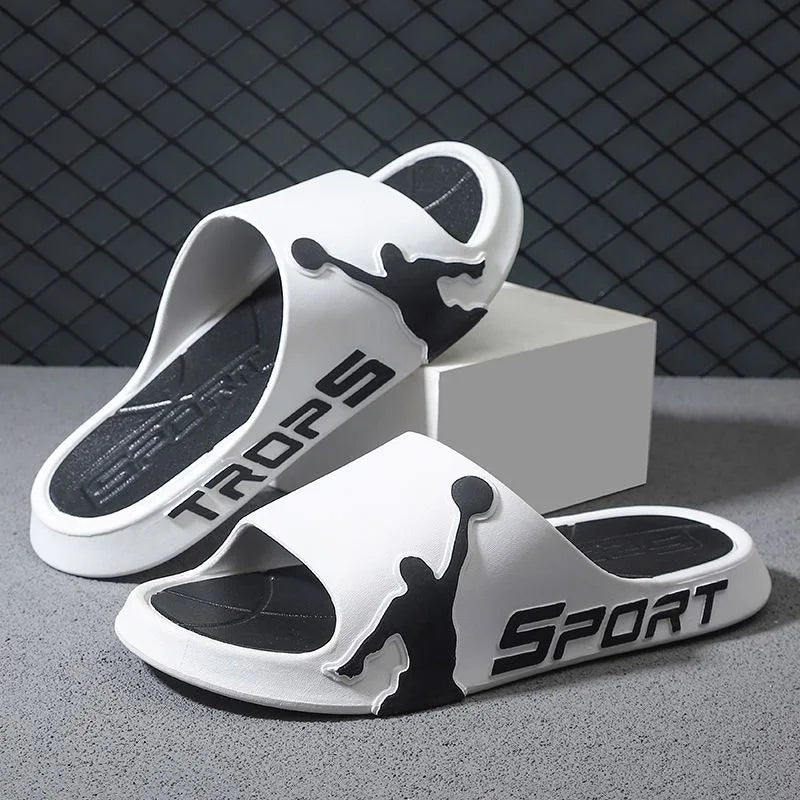 Fashion Men's Slippers PVC Soft Sole Non-slip Slides Casual Outdoor Beach Flip Flops Home Bathroom Couples Slippers New Sandal