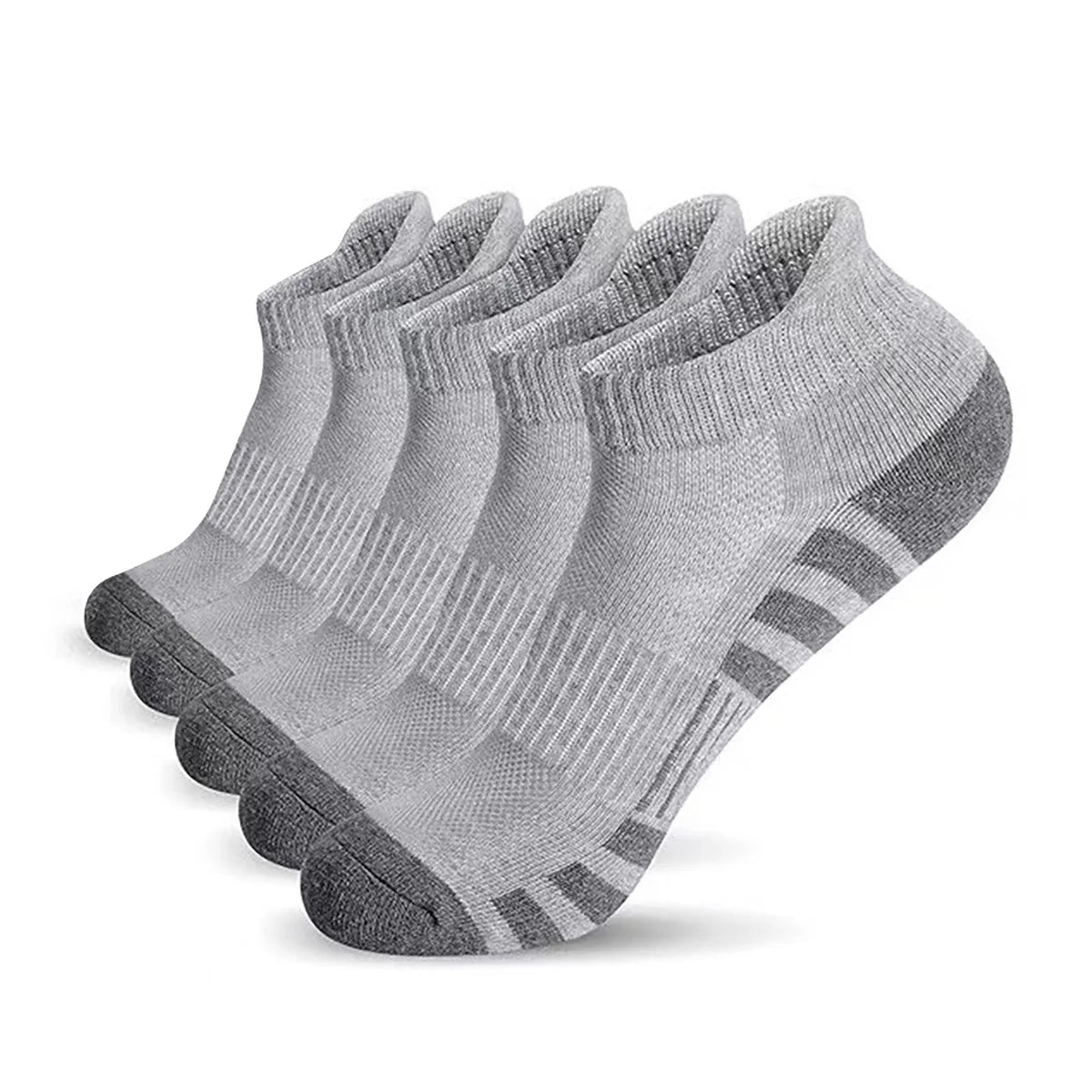 1/5 Pairs Unisex Ankle Athletic Running Socks Low Cut Sports Socks Breathable Cushioned Tab Socks for Men and Women