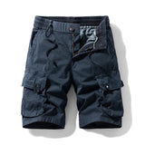 Men's Trendy Shorts - Summer Cotton-blend Breathable Multi-Pocket Outdoor Workwear Cargo Pants, Suitable for Hiking and Jogging