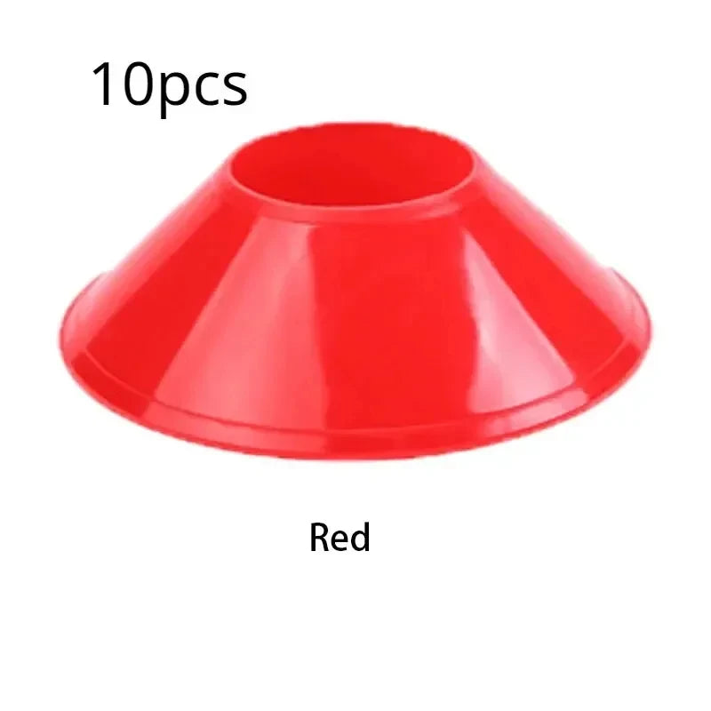 10Pcs Red Soccer Training Cones, Flexible Disc Cones for Agility Drills, Football Training Markers for Kids & Adults, Ideal for
