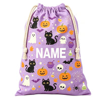 Large Halloween Canvas Gift Bag with Drawstring Reusable Personalized Gift for Halloween Package