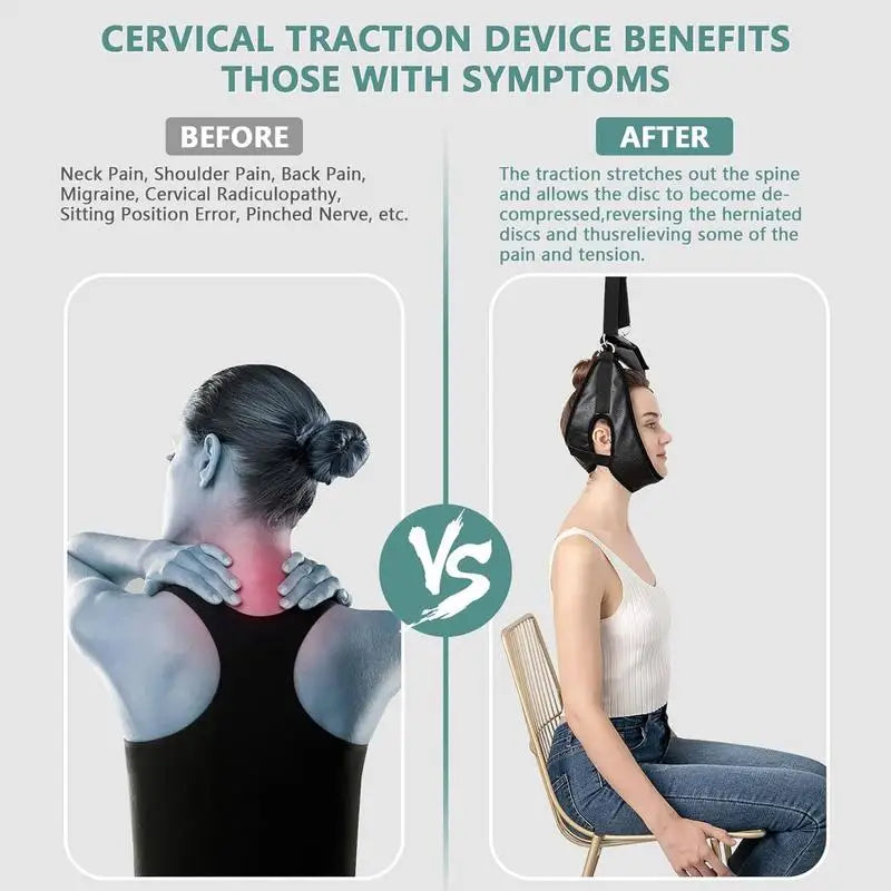 Traction for Neck Neck Stretcher Neck Traction Device Neck Traction Corrector Over The Door Spine Stretching Kit for Men Women