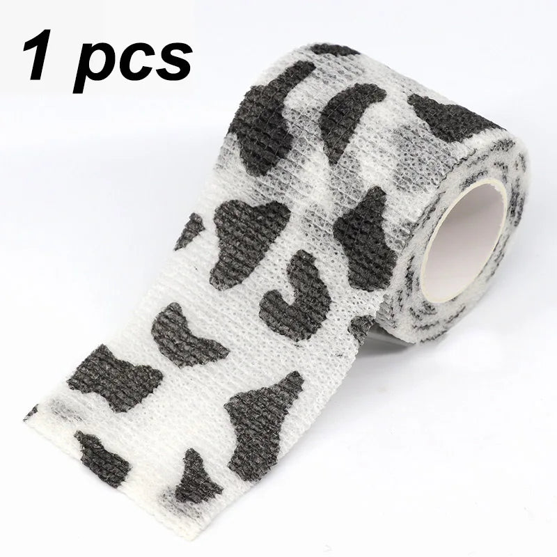 1/2/6 pcs Animal Printed Self Adhesive Tattoo Elastic Bandage 4.5m Sports Wrap Tape for Finger Joint Knee First Aid Kit Pet Tape