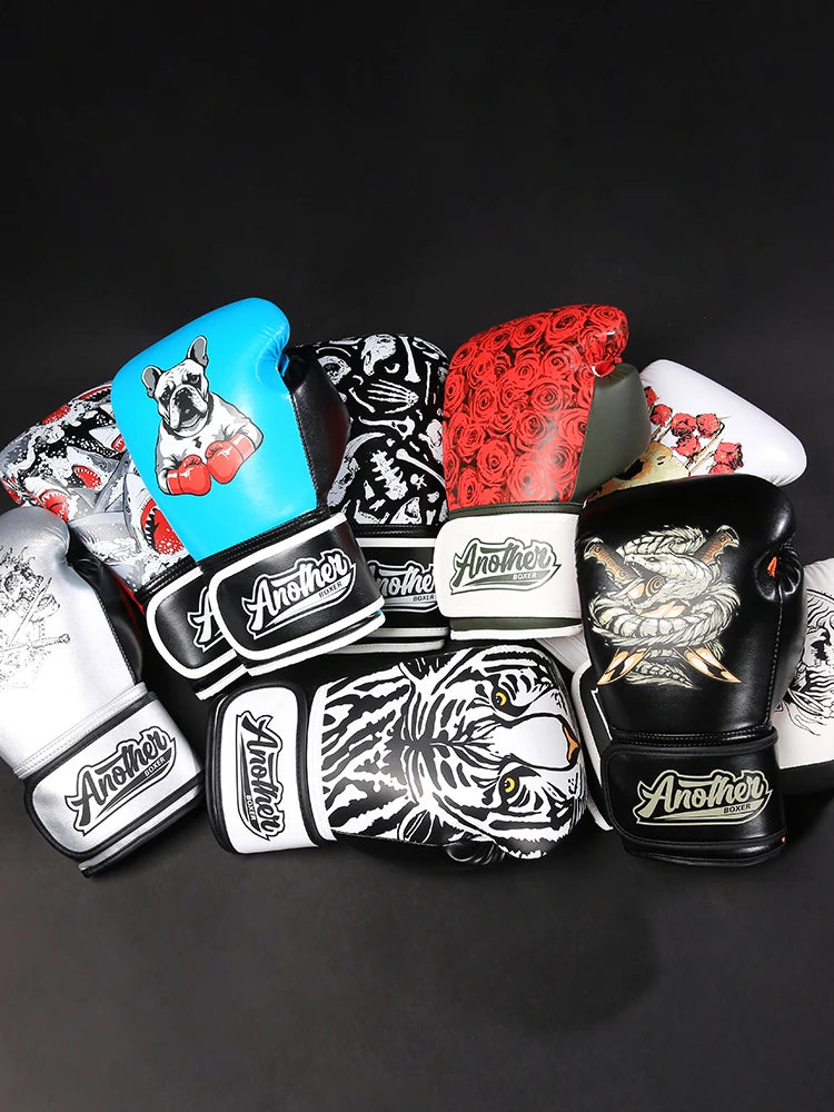 Kick Boxing Gloves 10/12/14oz/16oz PU Leather Professional Muay Thai MMA Kickboxing Glove Silver Sandbag Punch Training Gear