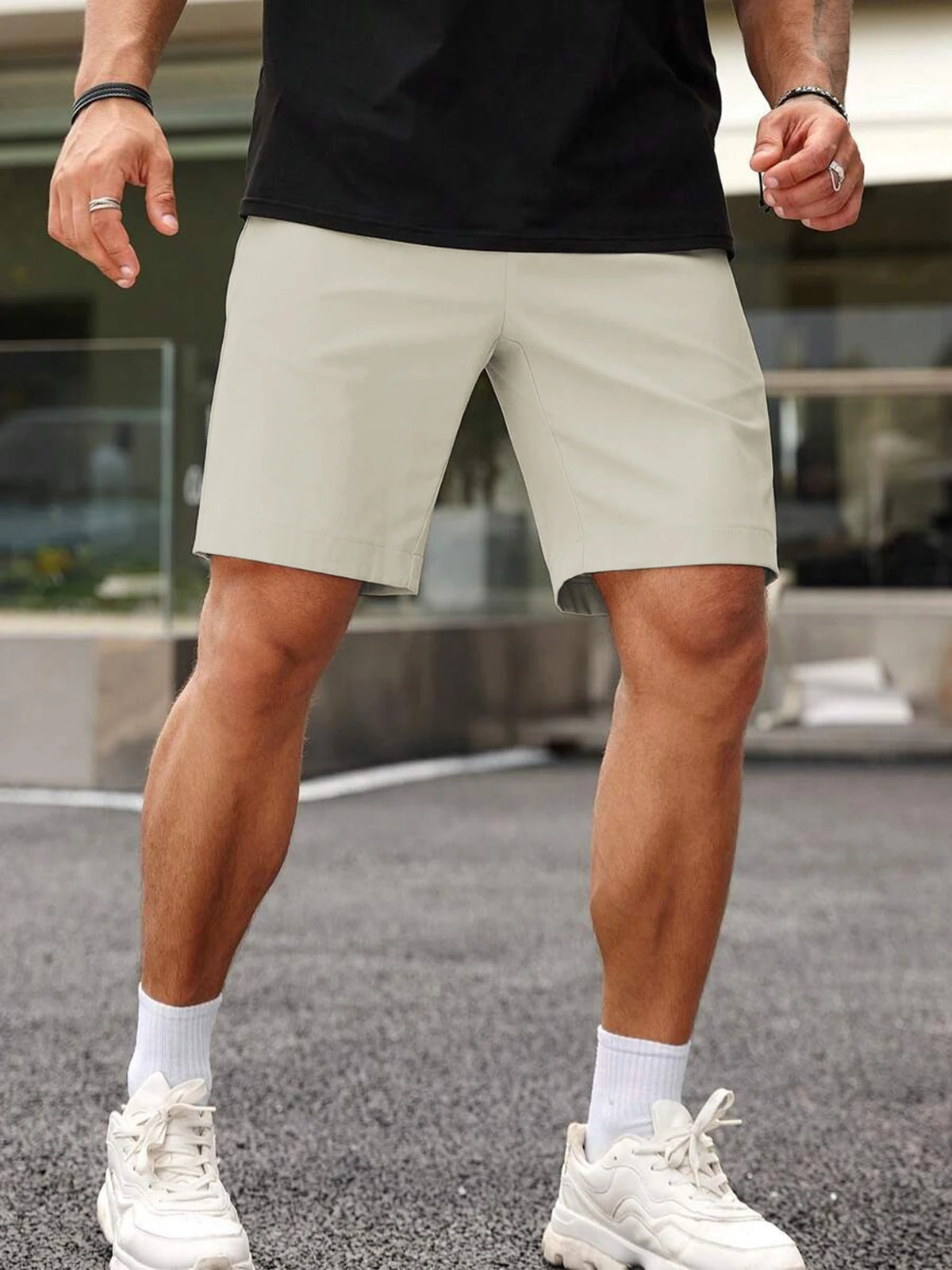 Men's British Style Suit Workwear Shorts Summer Hot Selling Casual Straight Leg Solid Color Golf  shorts