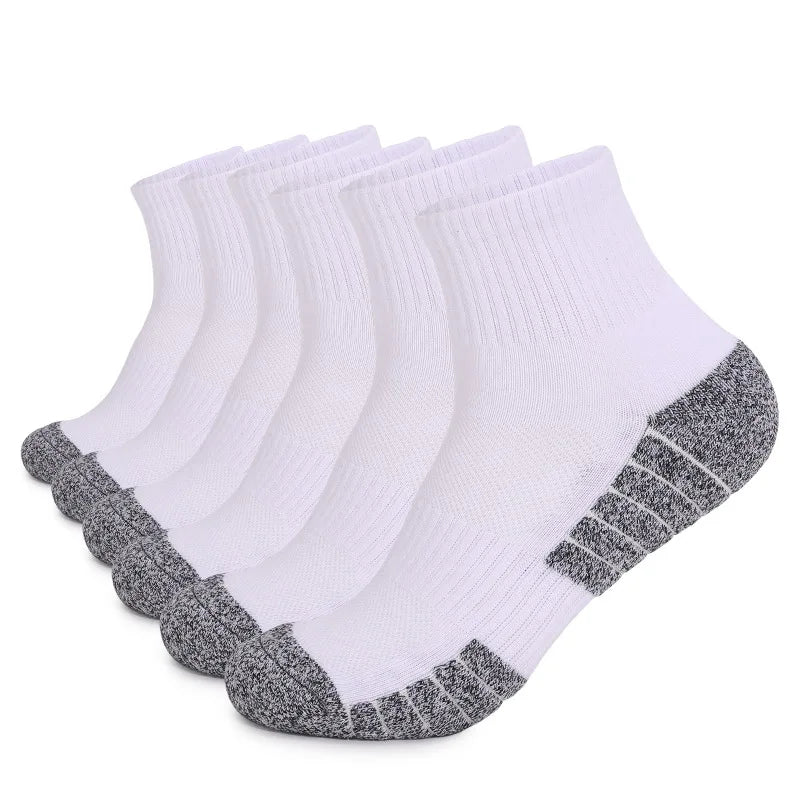 6 Pairs Outdoor Sports Socks Thickened Towel Bottomed Hiking Socks Sweat-Absorbing Short Tube Sports Running Socks Men Socks