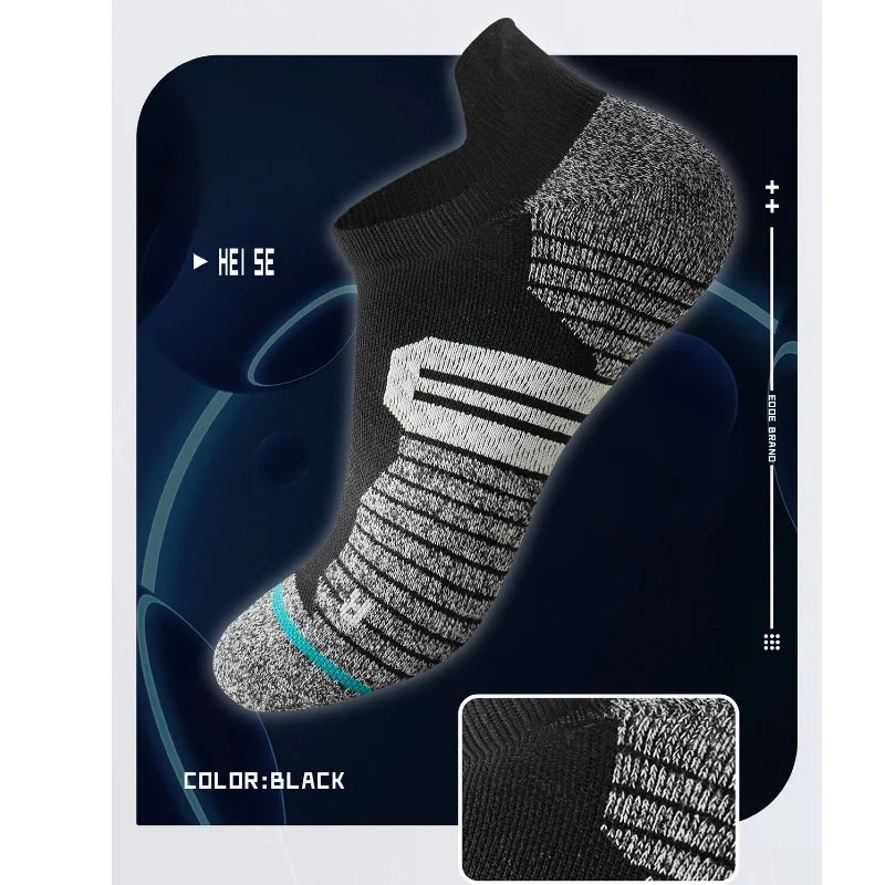 3 Pairs Professional Marathon Socks Men's Thick Towel Bottom Special for Badminton Running Thin Sports Socks